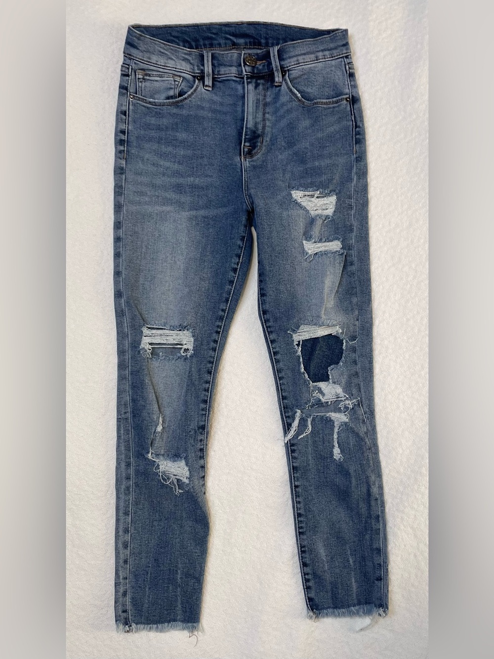BDG Distressed Medium Blue Skinny Jeans